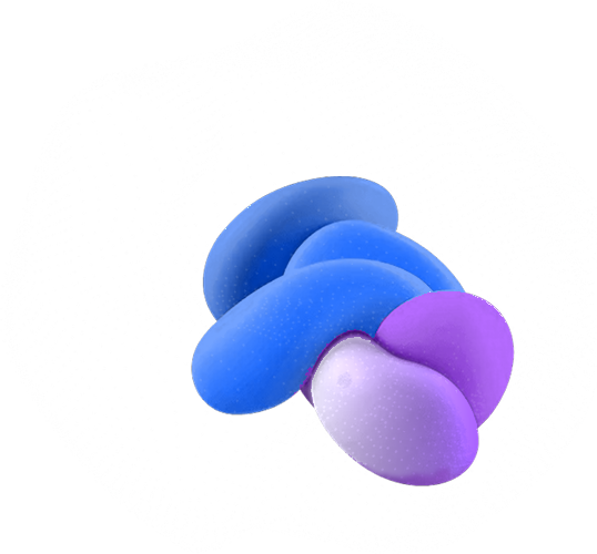 Elemento abstrato em azul, roxo e branco da Nexun Studio